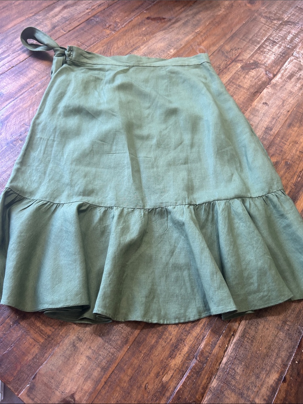 Ann Taylor Olive Ruffle Midi Skirt - Picture 3 of 11